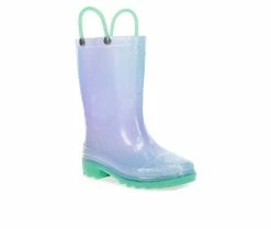 New 🔔 Girls' Western Chief Toddler Glitter Lighted Rain 🥾 Boots Teal 🤩 -GIRLS' BOOTS Shop 2 184
