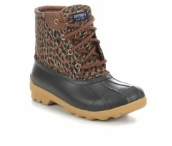 Coupon 🔔 Girls' Sperry Little Kid & Big Kid Port Duck 🥾 Boots Tan/Leopard 🌟 -GIRLS' BOOTS Shop 2 232