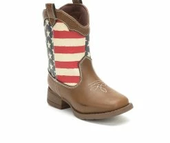 Coupon 🎉 Kids' Natural Steps Toddler & Little Kid Stripes Cowboy 🥾 Boots Brown 🎁 -GIRLS' BOOTS Shop 2 329