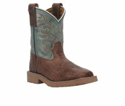 Flash Sale 🧨 Kids' Dan Post Big Kid Lil' Bisbee Cowboy 🥾 Boots Brown/Blue ⌛ -GIRLS' BOOTS Shop 2 338