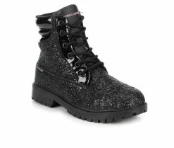 Cheap 🔔 Girls' US Polo Assn Little Kid & Big Kid Spark Lace-Up 🥾 Boots Black/Blush 😍 -GIRLS' BOOTS Shop 2 34