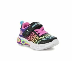 Deals ❤️ Girls' Skechers Toddler Heart Lights Lovely Light-Up 👟 Shoes Black/Multi 🔔 -GIRLS' BOOTS Shop 2 469