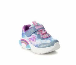 New 🛒 Girls' Skechers Toddler Rainbow Racer Light-Up 👟 Sneakers Blue 😉 -GIRLS' BOOTS Shop 2 477