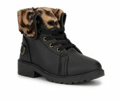 Outlet 👍 Girls' Olivia Miller Little Kid & Big Kid Alivia Lace-Up 🥾 Boots Black 🌟 -GIRLS' BOOTS Shop 2 58