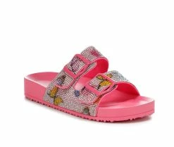 Flash Sale ✔️ Girls' Madden Girl Little Kid & Big Kid Teddy Rhinestone Footbed 🩴 Sandals Pink Multi ✨ -GIRLS' BOOTS Shop 2 587