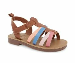 Outlet ❤️ Girls' OshKosh B'gosh Toddler & Little Kid Amalie 🩴 Sandals Tan/Multi 🥰 -GIRLS' BOOTS Shop 2 616