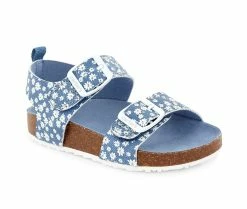 Promo 👍 Girls' Carters Infant & Toddler & Little Kid Duncan Footbed 🩴 Sandals Blue Ditsy Prnt ⭐ -GIRLS' BOOTS Shop 2 624