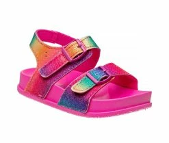 New ❤️ Girls' Laura Ashley Toddler 88224H Adjustable Footbed 🩴 Sandals Multi Glitter 😉 -GIRLS' BOOTS Shop 2 638