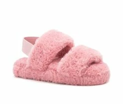 Brand new 😉 Olivia Miller Little Kid & Big Kid Lady In Plush Fuzzy 🩴 Sandals Blush 😀 -GIRLS' BOOTS Shop 2 641