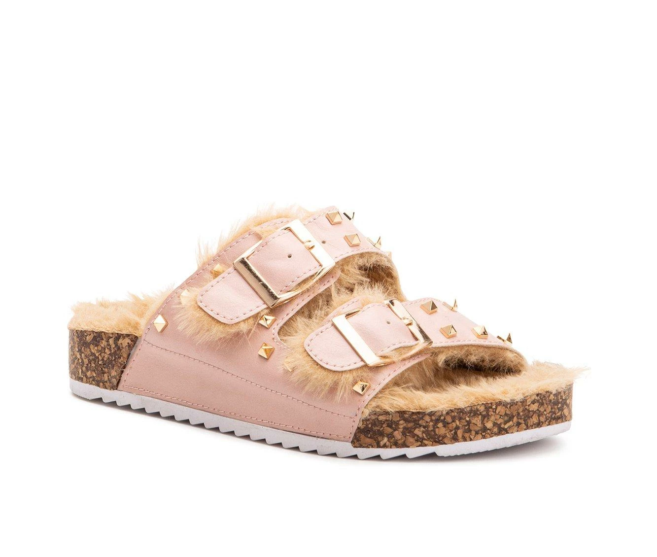 Discount ๐ Girls' Olivia Miller Little Kid & Big Kid Stud Lounge Fuzzy Footbed ๐ฉด Sandals Blush โจ 3 Discount ๐ Girls' Olivia Miller Little Kid & Big Kid Stud Lounge Fuzzy Footbed ๐ฉด Sandals Blush โจ - Image 3