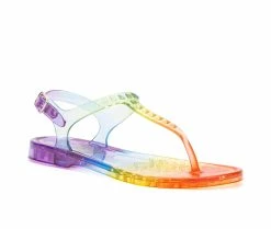 Promo 🎉 Girls' Olivia Miller Little Kid & Big Kid Tri-Color Jelly 🩴 Sandals Rainbow 😍 -GIRLS' BOOTS Shop 2 647
