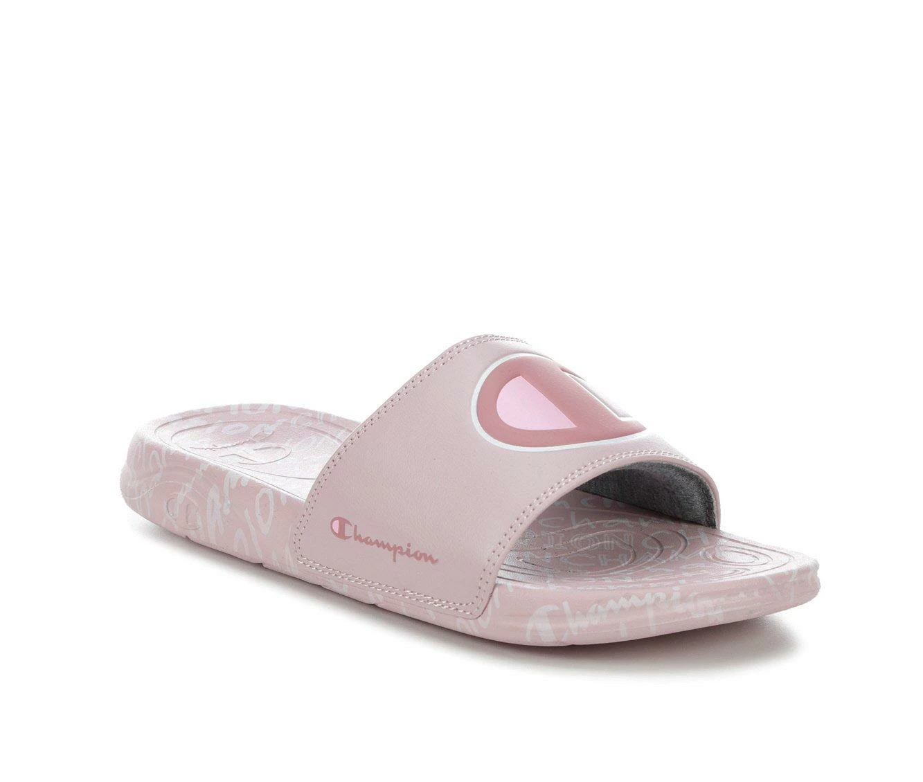 Discount 😍 Girls' Champion Little Kid & Big Kid Mega Script Repeat Sport Slides Hush Pink 🤩 3 Discount 😍 Girls' Champion Little Kid & Big Kid Mega Script Repeat Sport Slides Hush Pink 🤩 - Image 3