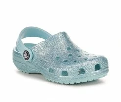 Outlet ❤️ Girls' Crocs Little Kid & Big Kid Classic Glitter 2 Clogs Pure Water ✨ -GIRLS' BOOTS Shop 2 703