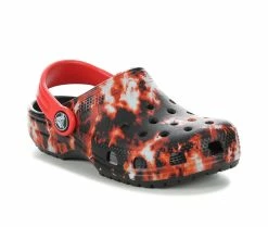 Cheapest ✔️ Kids' Crocs Toddler Classic Bleach Dye Clogs Black/Red 👍 -GIRLS' BOOTS Shop 2 726