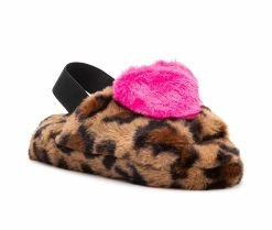 Outlet ✨ Olivia Miller Little Kid & Big Kid Protruding Heart Slippers Leopard 🧨 -GIRLS' BOOTS Shop 2 791