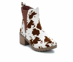 Hot Sale 👏 Girls' MIA Little Kid & Big Kid Little Pratt Heeled 🥾 Boots Cow Print 👏 -GIRLS' BOOTS Shop 2 99