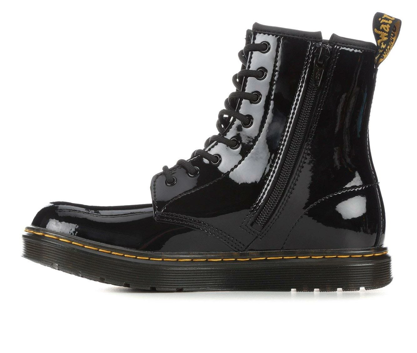New 😍 Girls' Dr. Martens Little Kid & Big Kid Zavala Jr. Combat 🥾 Boots Black Patent 💯 4 New 😍 Girls' Dr. Martens Little Kid & Big Kid Zavala Jr. Combat 🥾 Boots Black Patent 💯 - Image 4