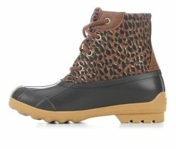 Coupon 🔔 Girls' Sperry Little Kid & Big Kid Port Duck 🥾 Boots Tan/Leopard 🌟 -GIRLS' BOOTS Shop 3 231