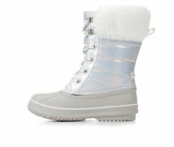 New 🎉 Girls' London Fog Little Kid & Big Kid Downing Court Winter 🥾 Boots Silver ❤️ -GIRLS' BOOTS Shop 3 243
