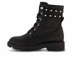 Wholesale ✔️ Girls' DKNY Little Kid & Big Kid Stassi Stone Combat 🥾 Boots Black 🎉 -GIRLS' BOOTS Shop 3 41