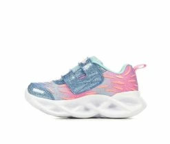 Best Sale 🔔 Girls' Skechers Toddler & Little Kid Twisty Brights Wingin' It Light-Up 👟 Sneakers Blue/Pnk/Btrfly 🔔 -GIRLS' BOOTS Shop 3 483