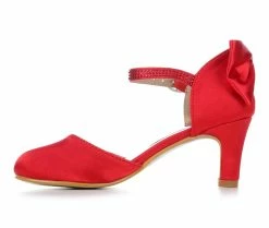 Buy ⌛ Girls' Badgley Mischka Little Kid & Big Kid Layla 👗 Dress 👠 Heels Red Satin ❤️ -GIRLS' BOOTS Shop 3 541