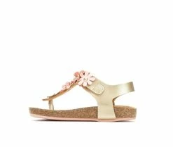 Deals 🎉 Girls' Self Esteem Toddler Gerber Footbed 🩴 Sandals Gold/Peach 👍 -GIRLS' BOOTS Shop 3 575