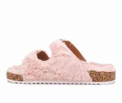 Deals ⌛ Girls' Olivia Miller Little Kid & Big Kid Cloud Lounge Fuzzy Footbed 🩴 Sandals Blush 🛒 -GIRLS' BOOTS Shop 3 624