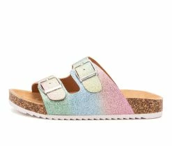 Cheapest 🧨 Girls' Olivia Miller Little Kid & Big Kid Rainbow Destiny Footbed 🩴 Sandals Rainbow ⭐ -GIRLS' BOOTS Shop 3 628