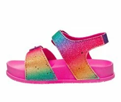 New ❤️ Girls' Laura Ashley Toddler 88224H Adjustable Footbed 🩴 Sandals Multi Glitter 😉 -GIRLS' BOOTS Shop 3 635