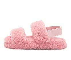 Brand new 😉 Olivia Miller Little Kid & Big Kid Lady In Plush Fuzzy 🩴 Sandals Blush 😀 -GIRLS' BOOTS Shop 3 638