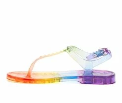 Promo 🎉 Girls' Olivia Miller Little Kid & Big Kid Tri-Color Jelly 🩴 Sandals Rainbow 😍 -GIRLS' BOOTS Shop 3 644