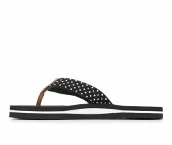 Promo 👏 Girls' Tommy Hilfiger Little Kid & Big Kid Casey Dots Flip-Flops Black Dot 😀 -GIRLS' BOOTS Shop 3 660