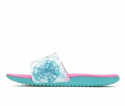 Discount 👍 Girls' Nike Little Kid & Big Kid Kawa Print Sport Slides Fuchsia/Cabana 🎁 -GIRLS' BOOTS Shop 3 668