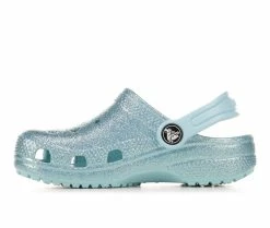 Outlet ❤️ Girls' Crocs Little Kid & Big Kid Classic Glitter 2 Clogs Pure Water ✨ -GIRLS' BOOTS Shop 3 700
