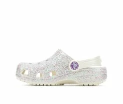 Discount 🌟 Girls' Crocs Little Kid Classic Glitter Clogs Oyster 🎁 -GIRLS' BOOTS Shop 3 705