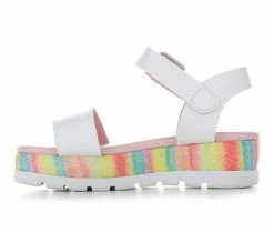 Discount ✔️ Girls' Rachel 👟 Shoes Toddler Lil Venice Platform 🩴 Sandals White/Rainbow 🧨 -GIRLS' BOOTS Shop 3 759