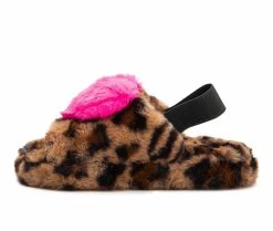 Outlet ✨ Olivia Miller Little Kid & Big Kid Protruding Heart Slippers Leopard 🧨 -GIRLS' BOOTS Shop 3 788