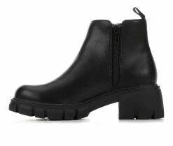 Budget ✔️ Girls' Soda Little Kid & Big Kid Pioneer Lugged Heel 🥾 Boots Black 🎉 -GIRLS' BOOTS Shop 3 93