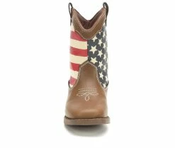 Coupon 🎉 Kids' Natural Steps Toddler & Little Kid Stripes Cowboy 🥾 Boots Brown 🎁 -GIRLS' BOOTS Shop 4 328