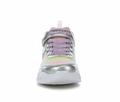 Hot Sale 🎁 Girls' Skechers Little Kid & Big Kid Heart Lights Simply Love Light-Up 👟 Sneakers Silver/Multi ⭐ -GIRLS' BOOTS Shop 4 440