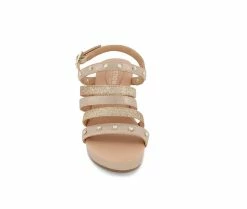 Best Sale 😀 Girls' Kenneth Cole Little Kid & Big Kid Anastasia Glam Wedge 🩴 Sandals Pale Gold ⭐ -GIRLS' BOOTS Shop 4 549