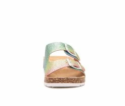 Cheapest 🧨 Girls' Olivia Miller Little Kid & Big Kid Rainbow Destiny Footbed 🩴 Sandals Rainbow ⭐ -GIRLS' BOOTS Shop 4 627