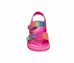 New ❤️ Girls' Laura Ashley Toddler 88224H Adjustable Footbed 🩴 Sandals Multi Glitter 😉 -GIRLS' BOOTS Shop 4 634