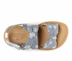 Best Sale 🔥 Girls' OshKosh B'gosh Infant & Toddler Beachie 🩴 Sandals White/Navy 😉 -GIRLS' BOOTS Shop 4 647