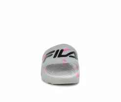 Deals 😍 Girls' Fila Little Kid & Big Kid Sleek Slide Marble Sport Slides Pink Glo/Black 🔔 -GIRLS' BOOTS Shop 4 665