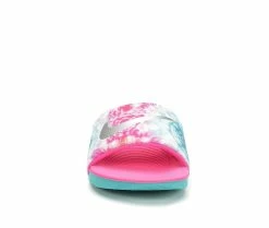 Discount 👍 Girls' Nike Little Kid & Big Kid Kawa Print Sport Slides Fuchsia/Cabana 🎁 -GIRLS' BOOTS Shop 4 667