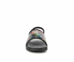 Hot Sale 😀 Girls' Champion Infant Mega Slide Dual Stripe Sport Slides Blk/Blk/Rainbow 🌟 -GIRLS' BOOTS Shop 4 669