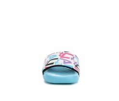 New ⭐ Girls' Under Armour Little Kid & Big Kid Ansa Print Sport Slides Fresco Blue/Wht 🛒 -GIRLS' BOOTS Shop 4 674