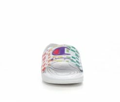 Discount ⌛ Girls' Champion Toddler Mega Slide Graph Sport Slides White/Rainbow 💯 -GIRLS' BOOTS Shop 4 678